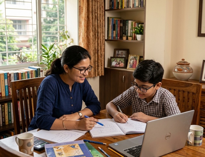Home tutor teaching student